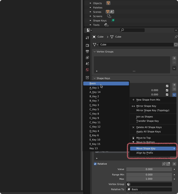 [Blender] ShaKe - Shape Keys関連操作の補助ツール