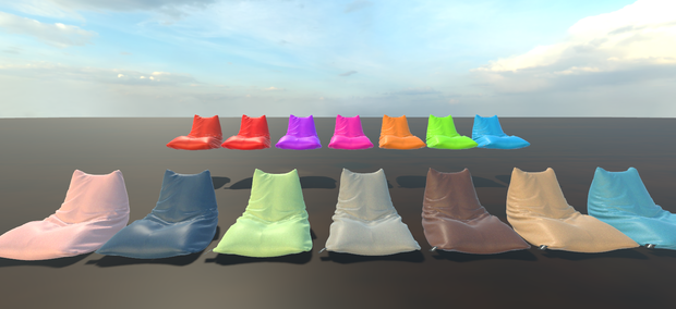 【VRChat対応/3Dモデル】パーソナル三角ビーズクッション（多色カラバリ同梱）
