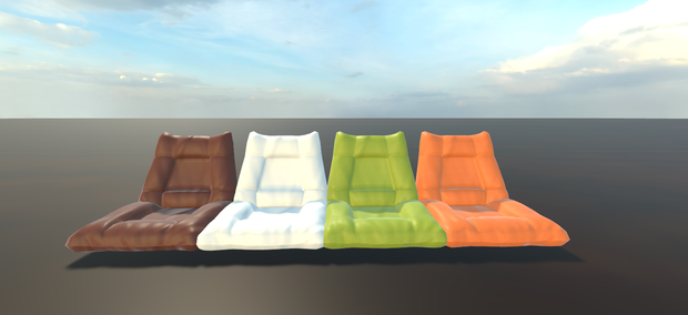 【VRChat対応/3Dモデル】くつろぎレザーロー座椅子（全4色）