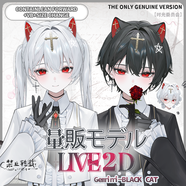 【Live2Dモデル】王庭清の冷たい砕けた双子 | 性別可変、男女共用 | 前傾き | 大小可変Q版 | ＋UI | ネーティブスタイル