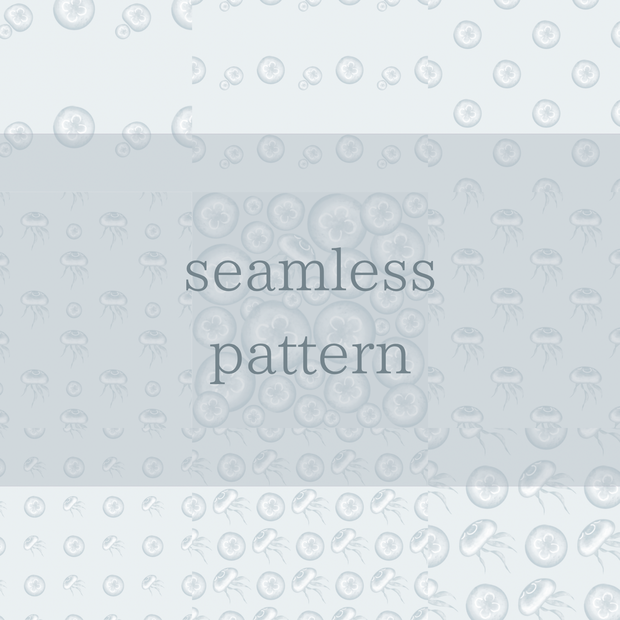 クラゲのシームレスパターン８種（+おまけ1種）　Seamless Pattern