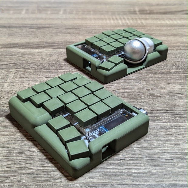 Keyball39】マシュマロケース｜アースグリーン - marsh-mallow - BOOTH