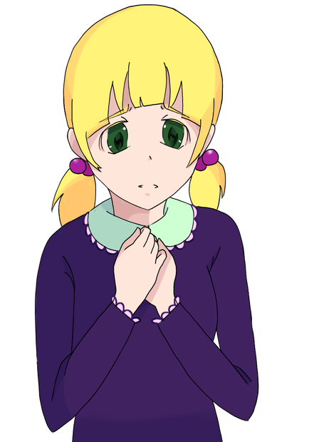 【無料】金髪おさげの不安げな女の子の立ち絵