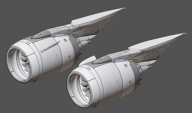 ぽん 1/144 ボーイング 787 -8用 GEnx-1Bエンジンセット 現行型 Ver.2