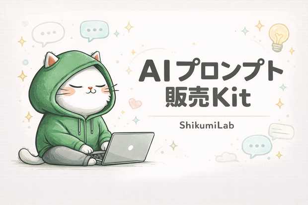 【ガイド+テンプレ9個】AIプロンプト集 Gumroad販売スターターキット