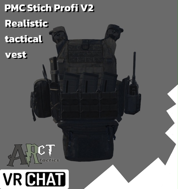 【VRC】Realistic tactical vest：PMC Stich Profi V2 [BLACK]