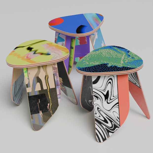3DCG【DECK_STOOL】3colors