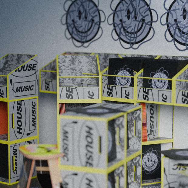 3DCG【Record_shelf】