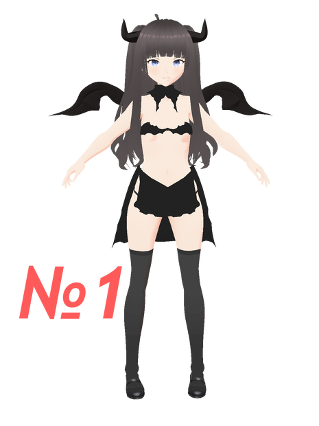 ■VRMmodel■　黒サキュバス無料＆有料　■3Ⅾmodel■