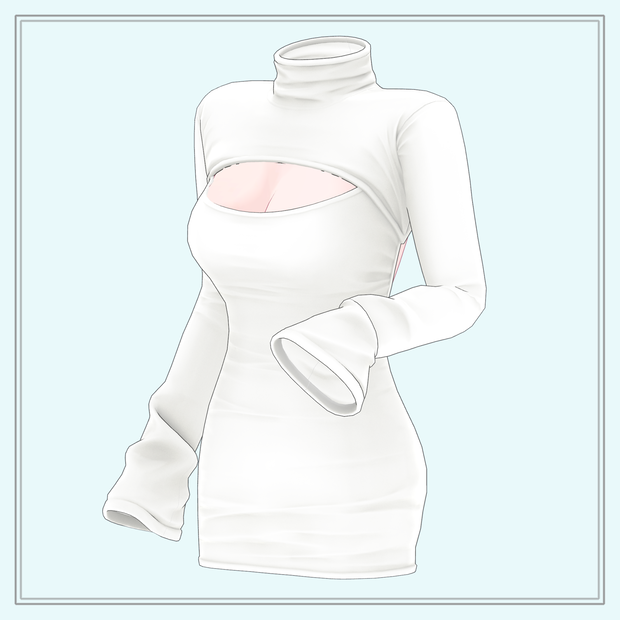 TurtleNeck Keyhole Dress (Shader 調節可能)