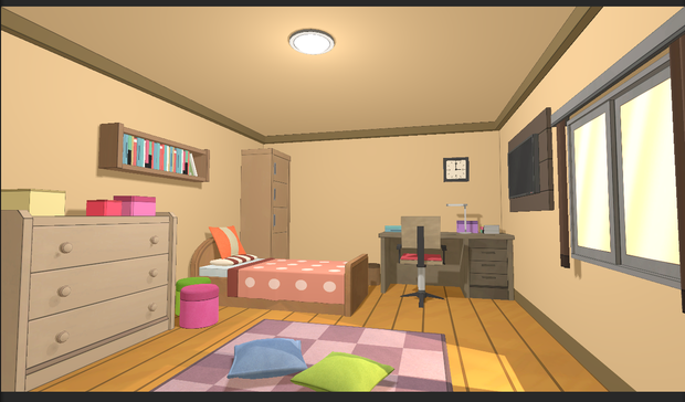 【VRChatワールドアセット】アニメ風のインテリアシーン