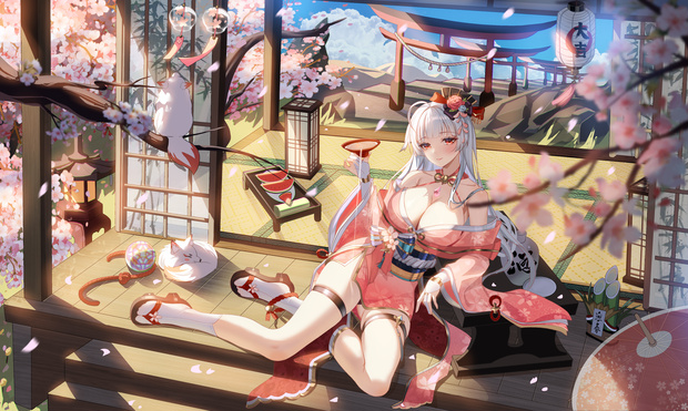 【商用】【YCH base】イラストテンプレート素材Vtuber素材桜の願い