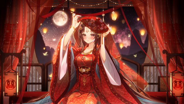 【商用】【YCH base】イラストテンプレート素材Vtuber素材中華の花嫁
