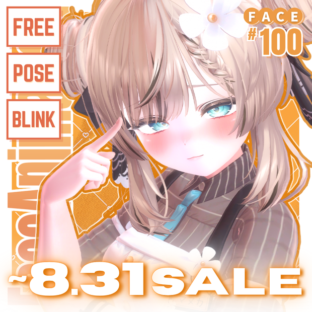 💗【FREE/無料】Manuka100Type❥動くまばたきFace&PoseAnimations ⌖ ݁˚