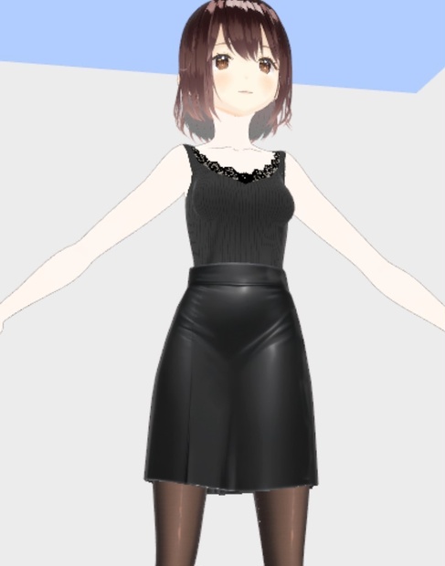 knee-length pencil skirt made from luxurious black leather