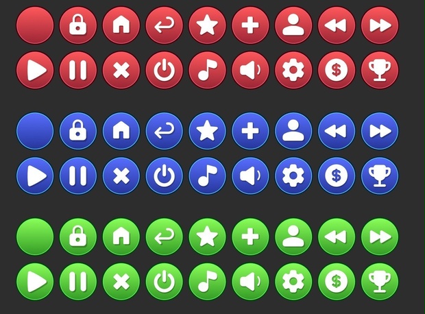 Glossy Game UI Buttons Pack