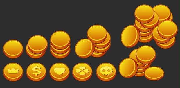 Gold Glossy Coin Icons Pack