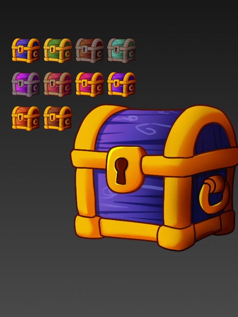 Stylized Treasure Chest Icons Pack