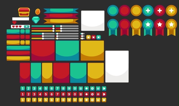Colorful Game UI Kit – 107 PNG + SVG Assets