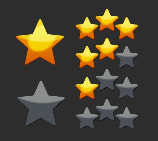 Game Rating Stars UI Pack