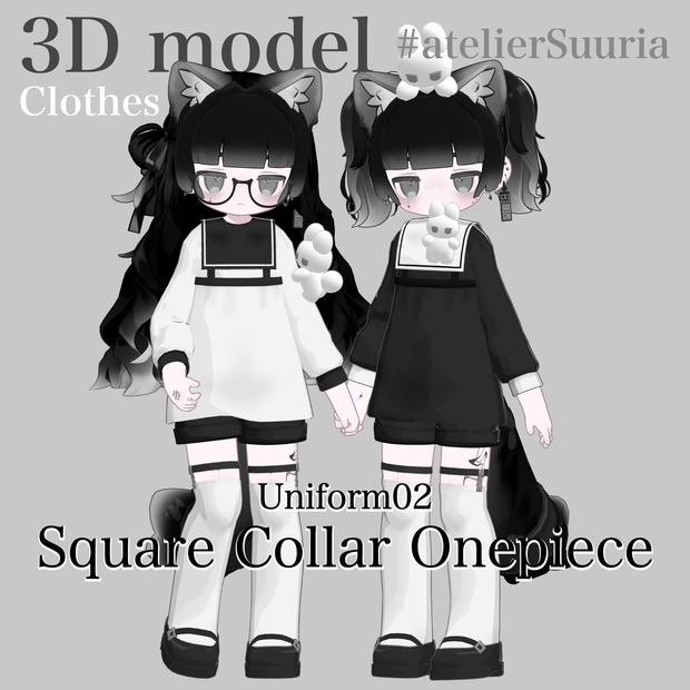 Uniform02 Square Collar Onepiece for MameFriends #atelierSuuria