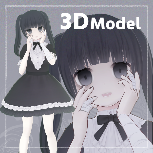 【オリジナル3Dモデル】闇子【VRM / VRoidファイルつきあり cluster NEOKET 対応 VRoid正式版】