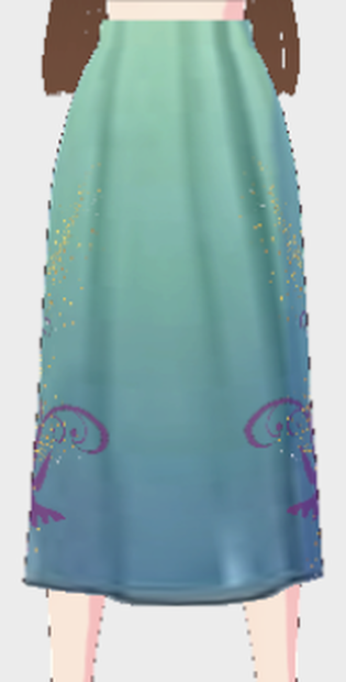 [VRoid]Long Blue Fade Skirt With Glitter Design