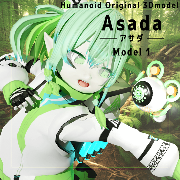 【VRoid＋Blender製】オリジナル3Dモデル「アサダ」_Rev.1.1