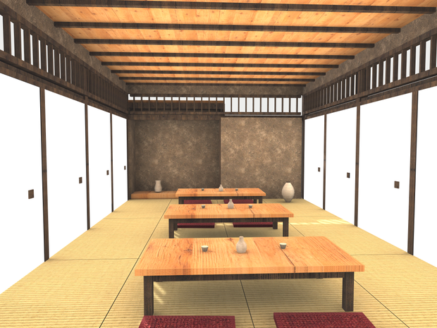 【VRChat想定】大座敷セット 16畳｜床の間・襖・欄間・座卓【18千ポリゴン / FBX+OBJ+unitypackage】