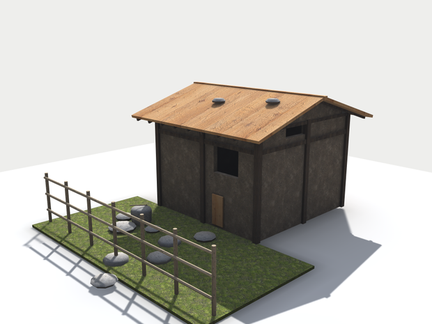 【VRChat想定】茶室セット 四畳半｜躙口・下地窓・炉・露地【FBX+OBJ+unitypackage】