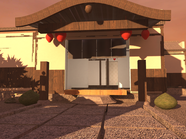 【9/20まで500円オフ！】【VRChat想定】和風温泉旅館ワールド｜門・唐破風の玄関・帳場・廊下・客室2室・大浴場・岩の露天風呂