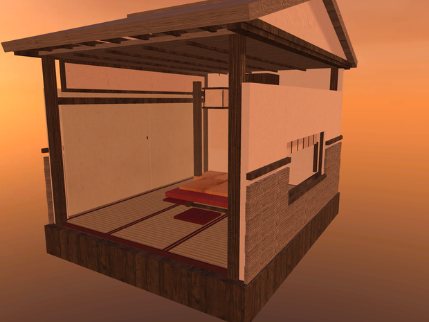 【VRChat想定】こたつの居間セット｜六畳・床の間・床脇・雪見障子の窓【unitypackage / FBX・OBJ】