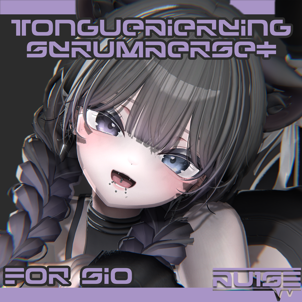 【Sio ver.2.1対応】 舌ピアス＆牙ピアスセット/Tonguepiercing&Scrumperset