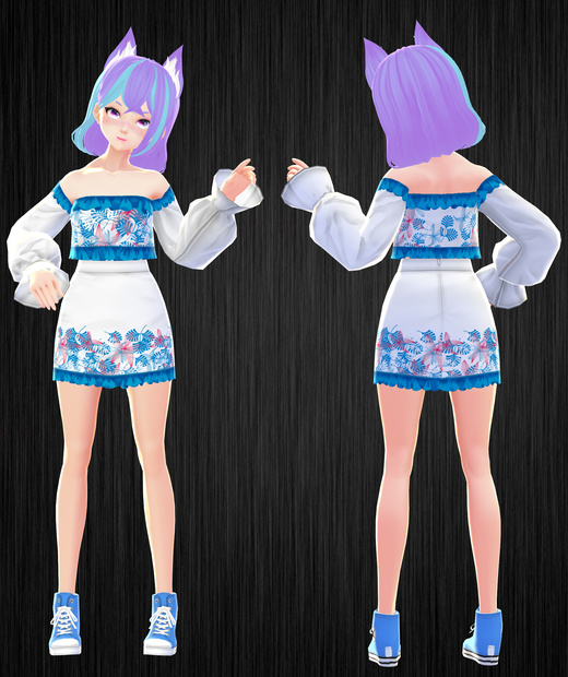 Blue Ruffle Set