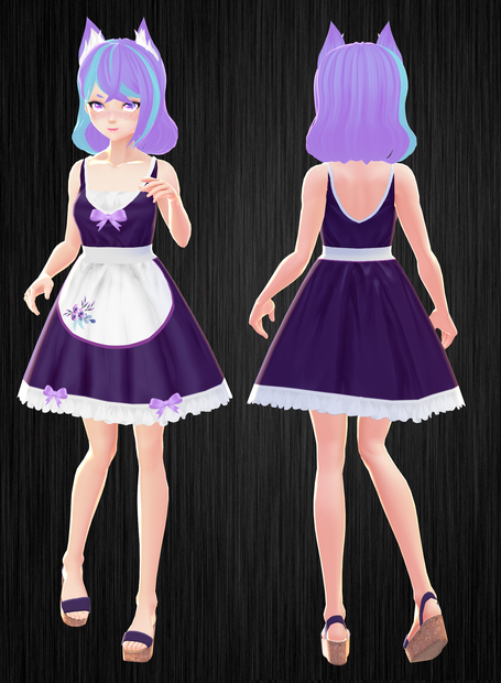 Cute Purple Maid Dress