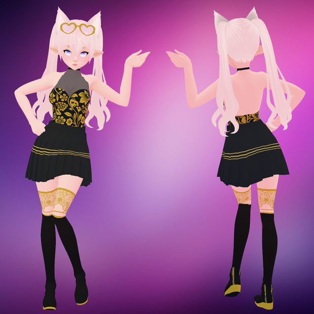 Pretty Black and Gold Full Set