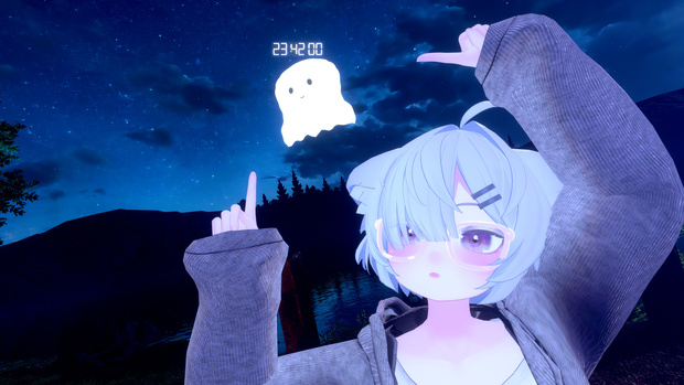 【VRChat／MA対応】リアルタイム時計付きの追従おばけ｜The 3AM Visitor