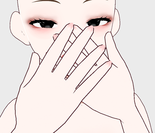 Cute gradient pink nails || Vroid