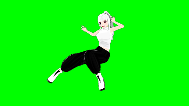 【1点限定】VTuber向けVRMモデル　白髪ポニテ＆刈り上げ＆ボーイッシュ