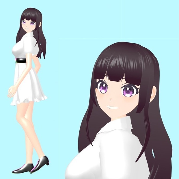 【VRM対応モデル】白ワンピースの女の子