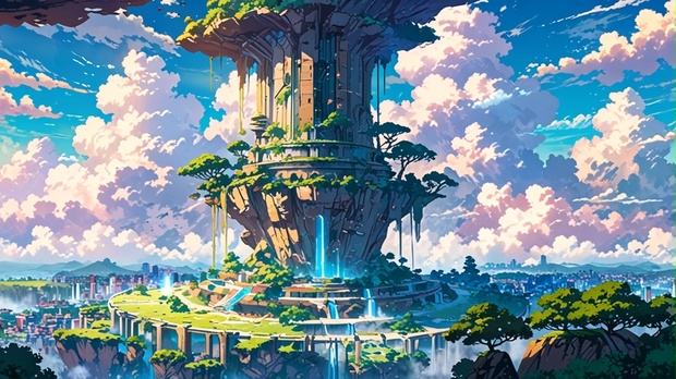 天空都市, 壁紙, SNSアイコン,AI生成