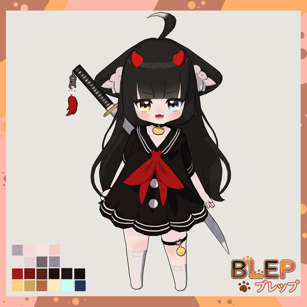 Myu 🐱🖤 | Blep35 Studio【オリジナルVRMモデル / VTuber・配信向け】