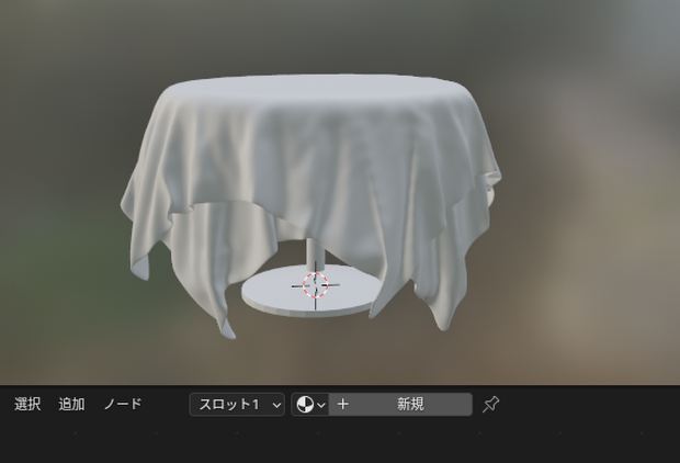 二重掛けテーブルクロスの円卓
