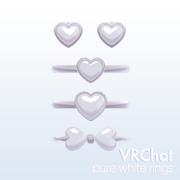 【VRChat用】pure white rings 純白の指輪