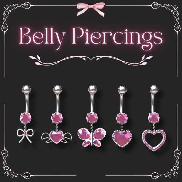 【VRChat想定】13色 へそピアス◇Belly Piercings