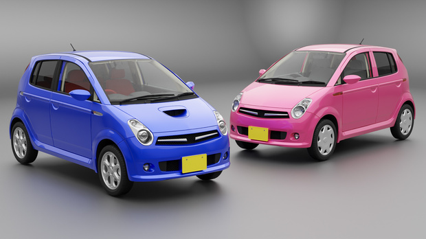 【3Dモデル】K2（2000年代の軽自動車）