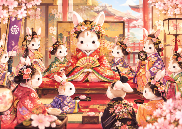 和柄イラスト　「うさぎ大奥」