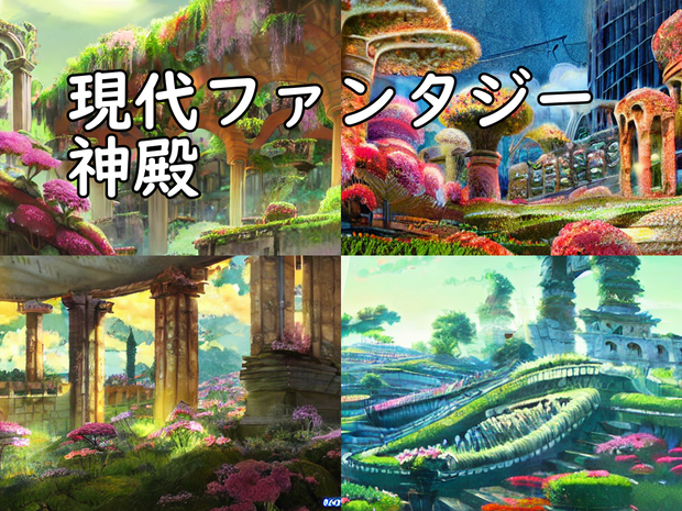 イラスト素材／背景素材　現代ファンタジー神殿