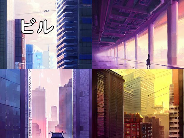 イラスト素材／背景素材　ビル