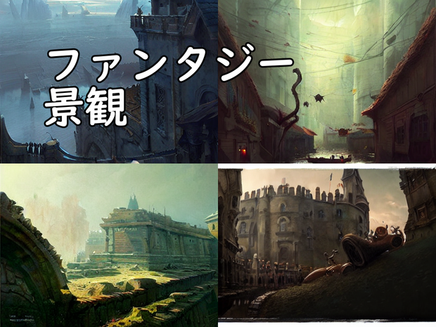 イラスト素材／背景素材　ファンタジー景観